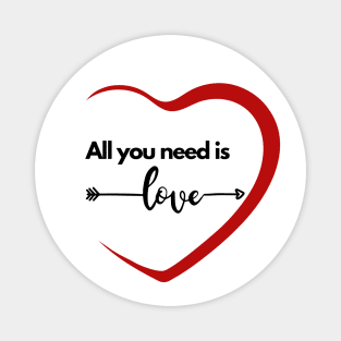 Red heart. All you need is Love Magnet